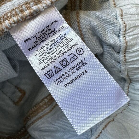 LOFT Paperbag Pull On Denim Shorts High Rise Light Indigo Wash NWT Womens Size 6 - Picture 5 of 10